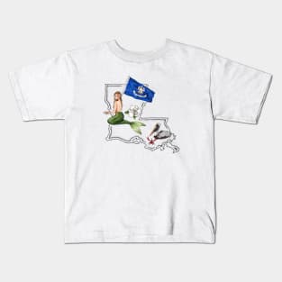 Louisiana Mermaid Kids T-Shirt